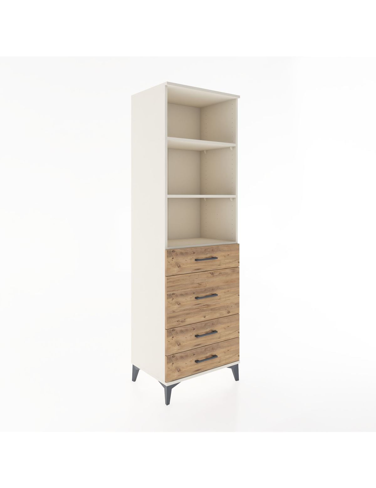 Hyperion Dolap 3 Raflı 4 Çekmeceli 60x44x195 Aytaşı-Çam