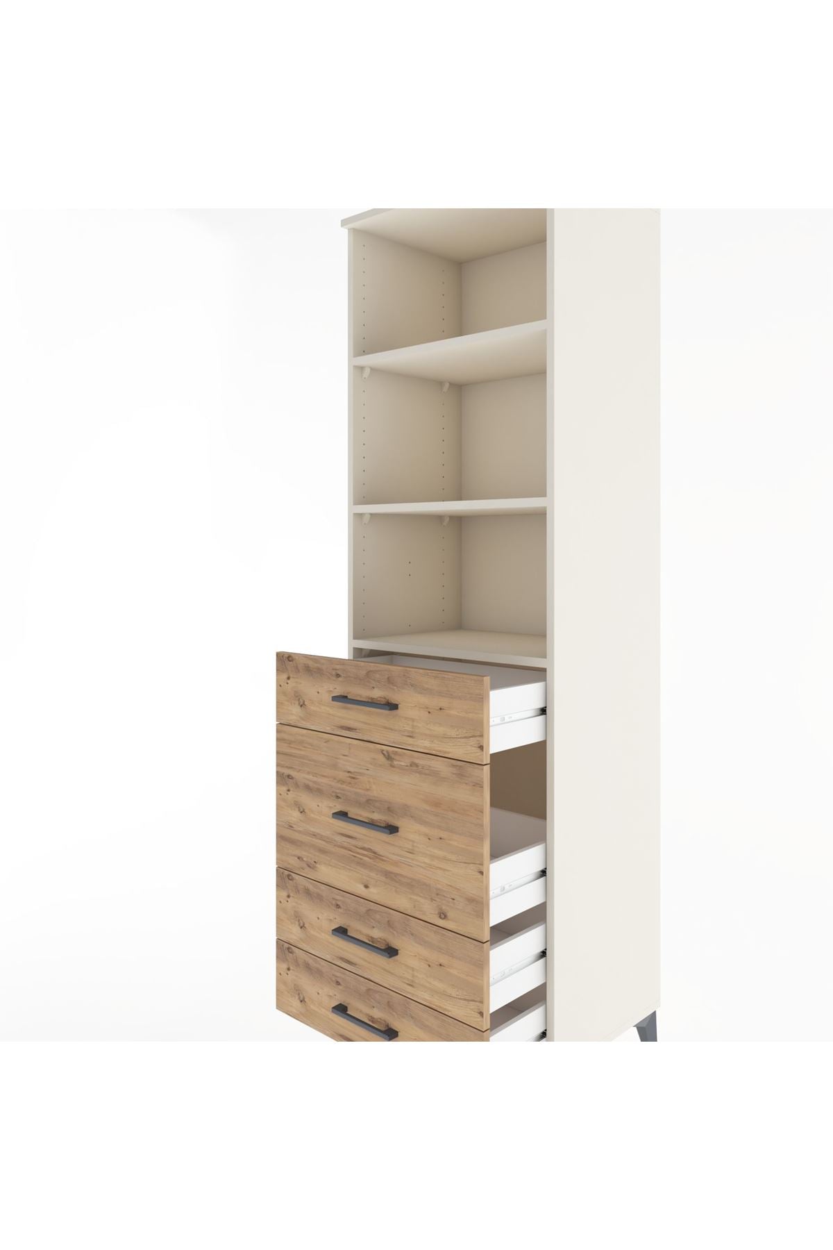 Hyperion Dolap 3 Raflı 4 Çekmeceli 60x44x195 Aytaşı-Çam