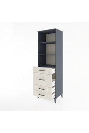 Hyperion Dolap 3 Raflı 4 Çekmeceli 60x44x195 Antrasit-Aytaşı