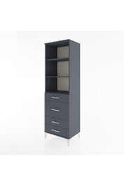 Hyperion Dolap 3 Raflı 4 Çekmeceli 60x44x195 Antrasit-Antrasit