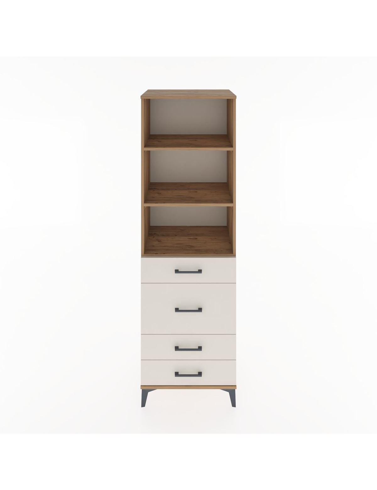 Hyperion Dolap 3 Raflı 4 Çekmeceli 60x44x195 Çam-Aytaşı