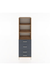 Hyperion Dolap 3 Raflı 4 Çekmeceli 60x44x195 Çam-Antrasit
