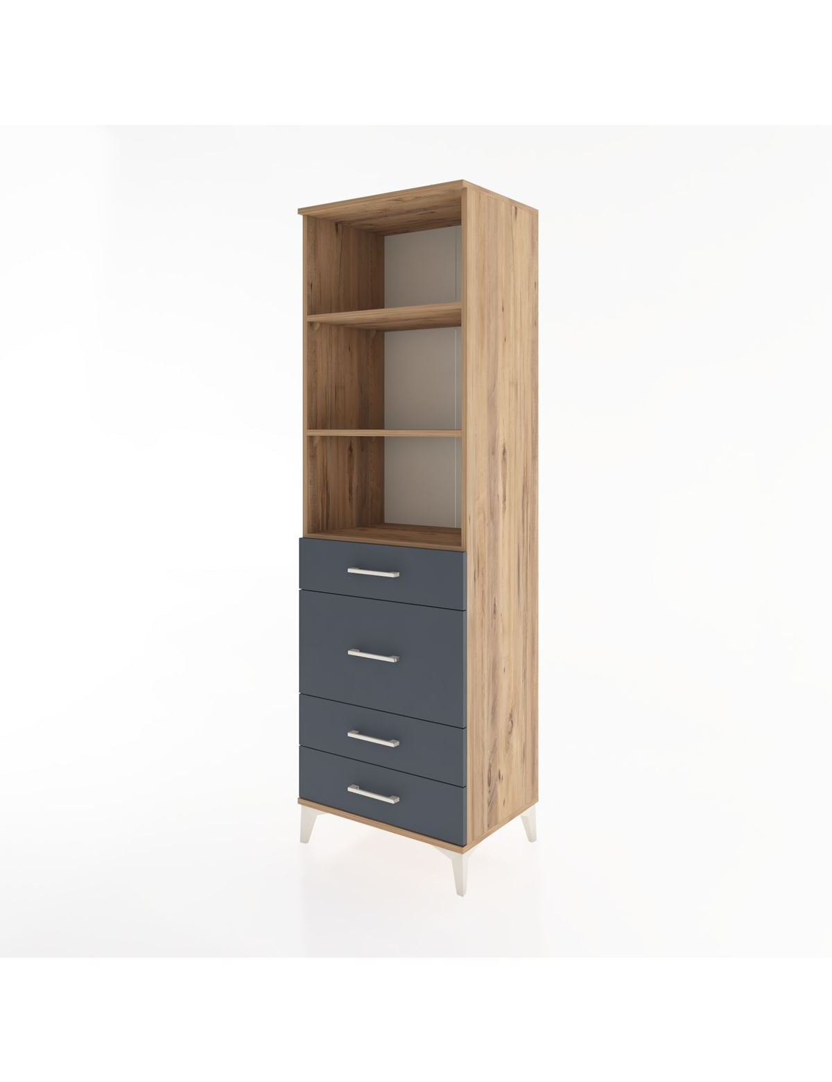 Hyperion Dolap 3 Raflı 4 Çekmeceli 60x44x195 - S59M097V8B