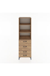 Hyperion Dolap 3 Raflı 4 Çekmeceli 60x44x195 Çam-Çam