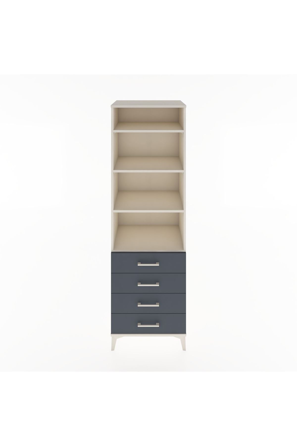 Hyperion Dolap 4 Raflı 4 Çekmeceli 60x44x195 Aytaşı-Antrasit