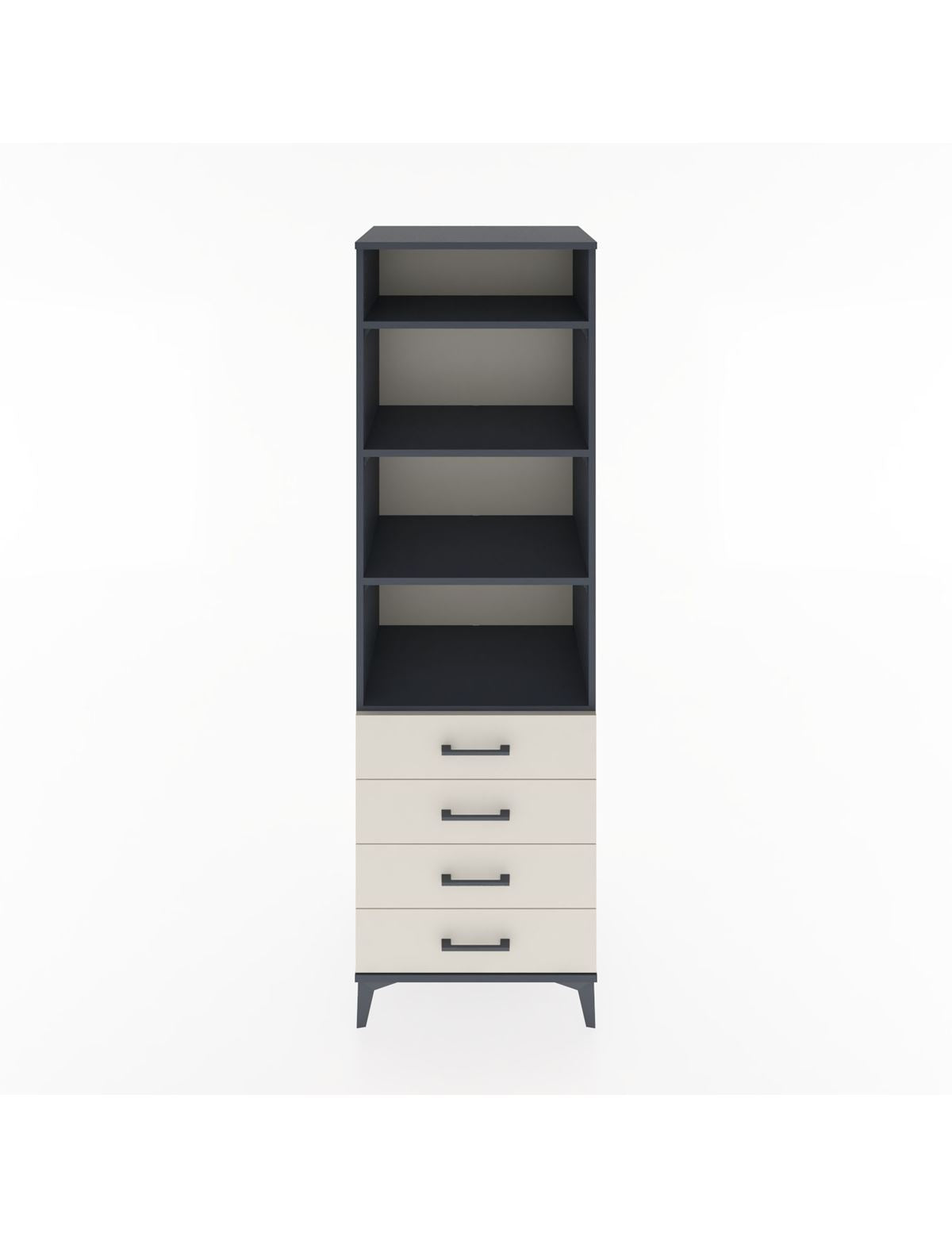 Hyperion Dolap 4 Raflı 4 Çekmeceli 60x44x195 Antrasit-Aytaşı