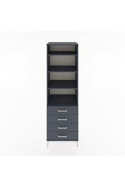 Hyperion Dolap 4 Raflı 4 Çekmeceli 60x44x195 Antrasit-Antrasit