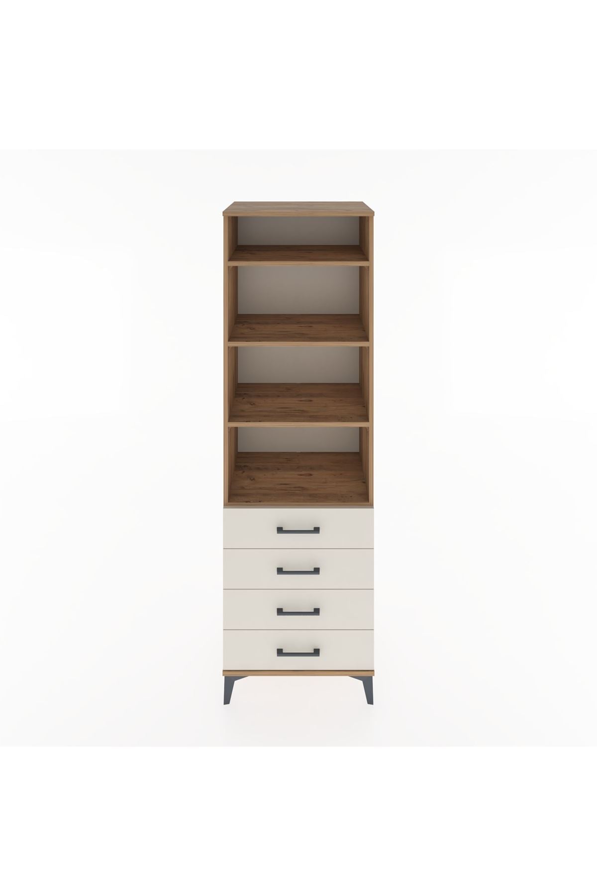 Hyperion Dolap 4 Raflı 4 Çekmeceli 60x44x195 Çam-Aytaşı