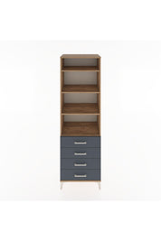 Hyperion Dolap 4 Raflı 4 Çekmeceli 60x44x195 Çam-Antrasit