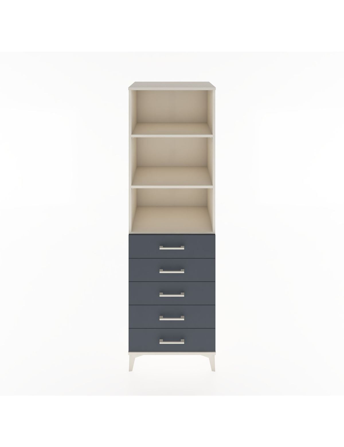 Hyperion Dolap 3 Raflı 5 Çekmeceli 60x44x195 Aytaşı-Antrasit