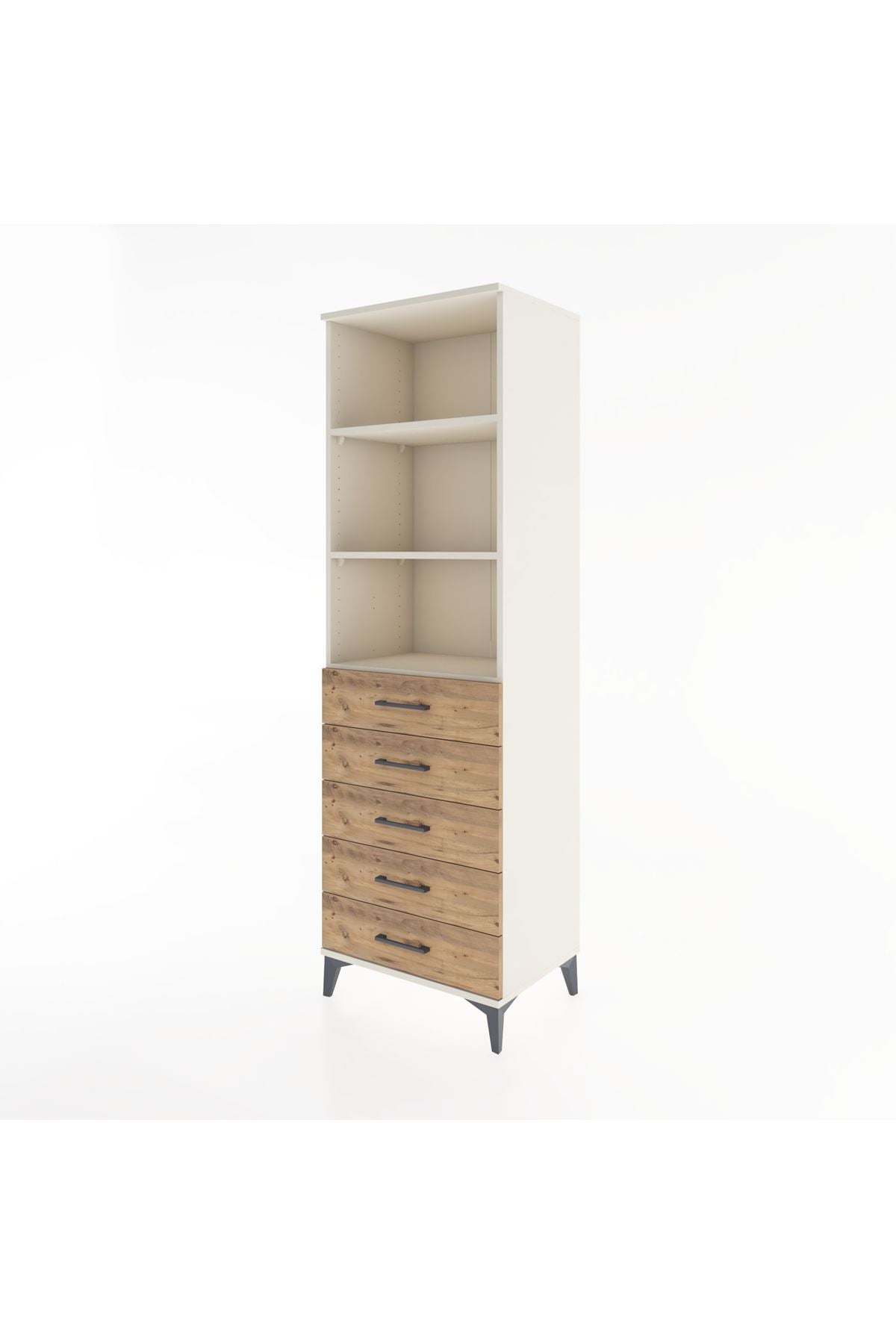 Hyperion Dolap 3 Raflı 5 Çekmeceli 60x44x195 Aytaşı-Çam