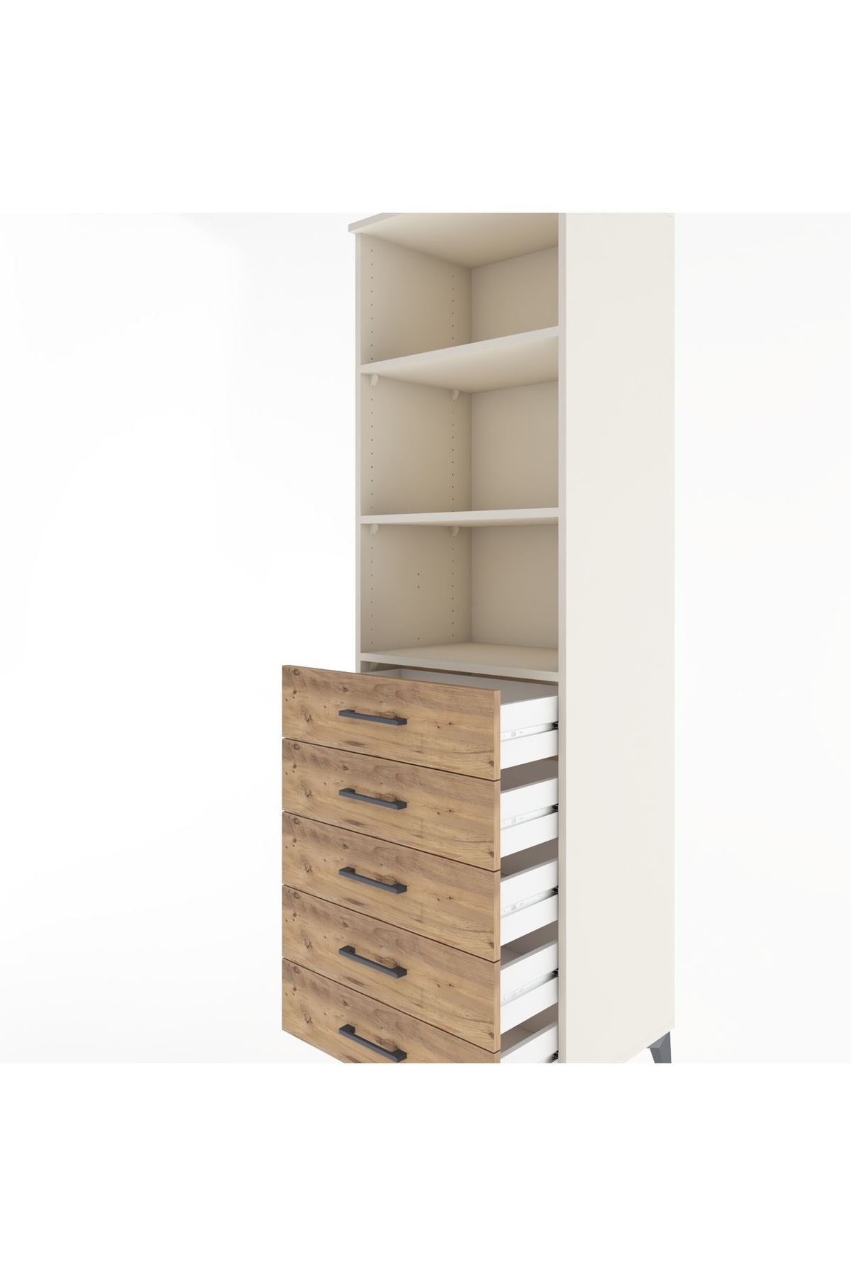 Hyperion Dolap 3 Raflı 5 Çekmeceli 60x44x195 Aytaşı-Çam