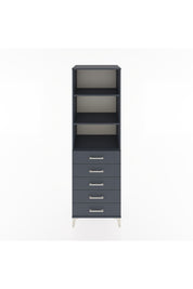 Hyperion Dolap 3 Raflı 5 Çekmeceli 60x44x195 Antrasit-Antrasit