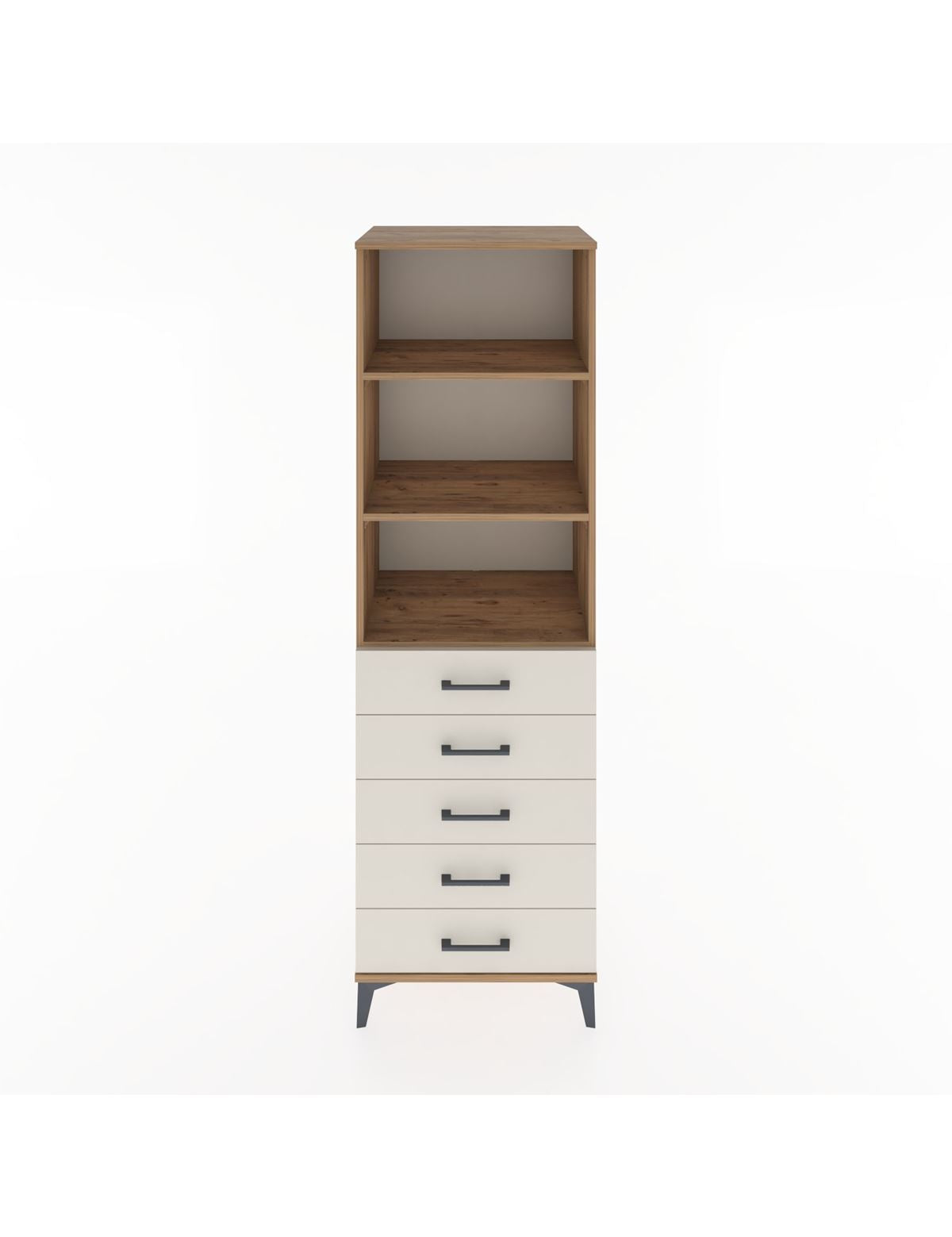 Hyperion Dolap 3 Raflı 5 Çekmeceli 60x44x195 Çam-Aytaşı