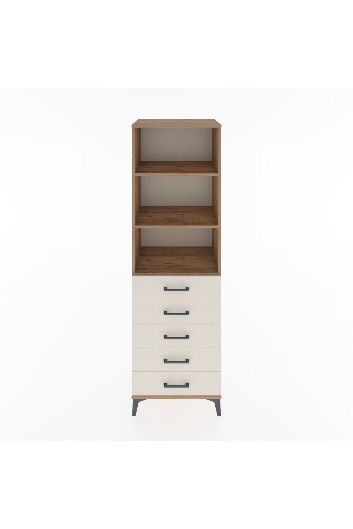 Hyperion Dolap 3 Raflı 5 Çekmeceli 60x44x195 Çam-Aytaşı