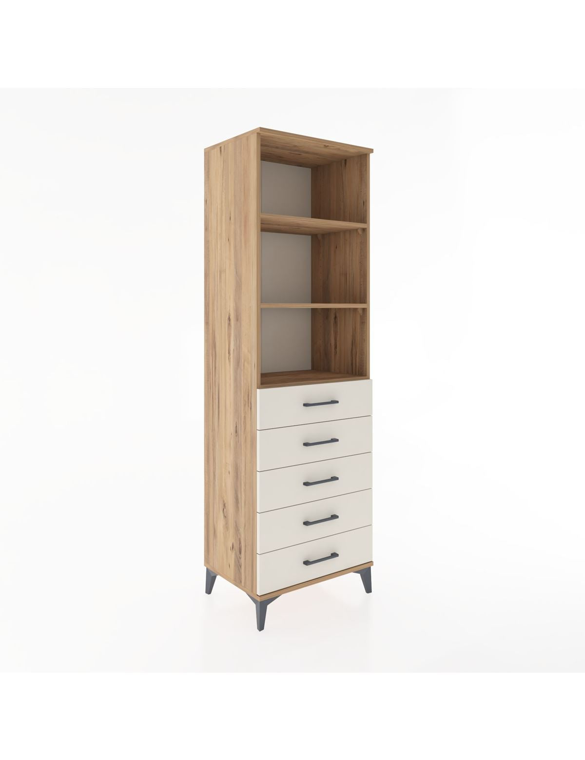 Hyperion Dolap 3 Raflı 5 Çekmeceli 60x44x195 Çam-Aytaşı