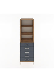 Hyperion Dolap 3 Raflı 5 Çekmeceli 60x44x195 Çam-Antrasit