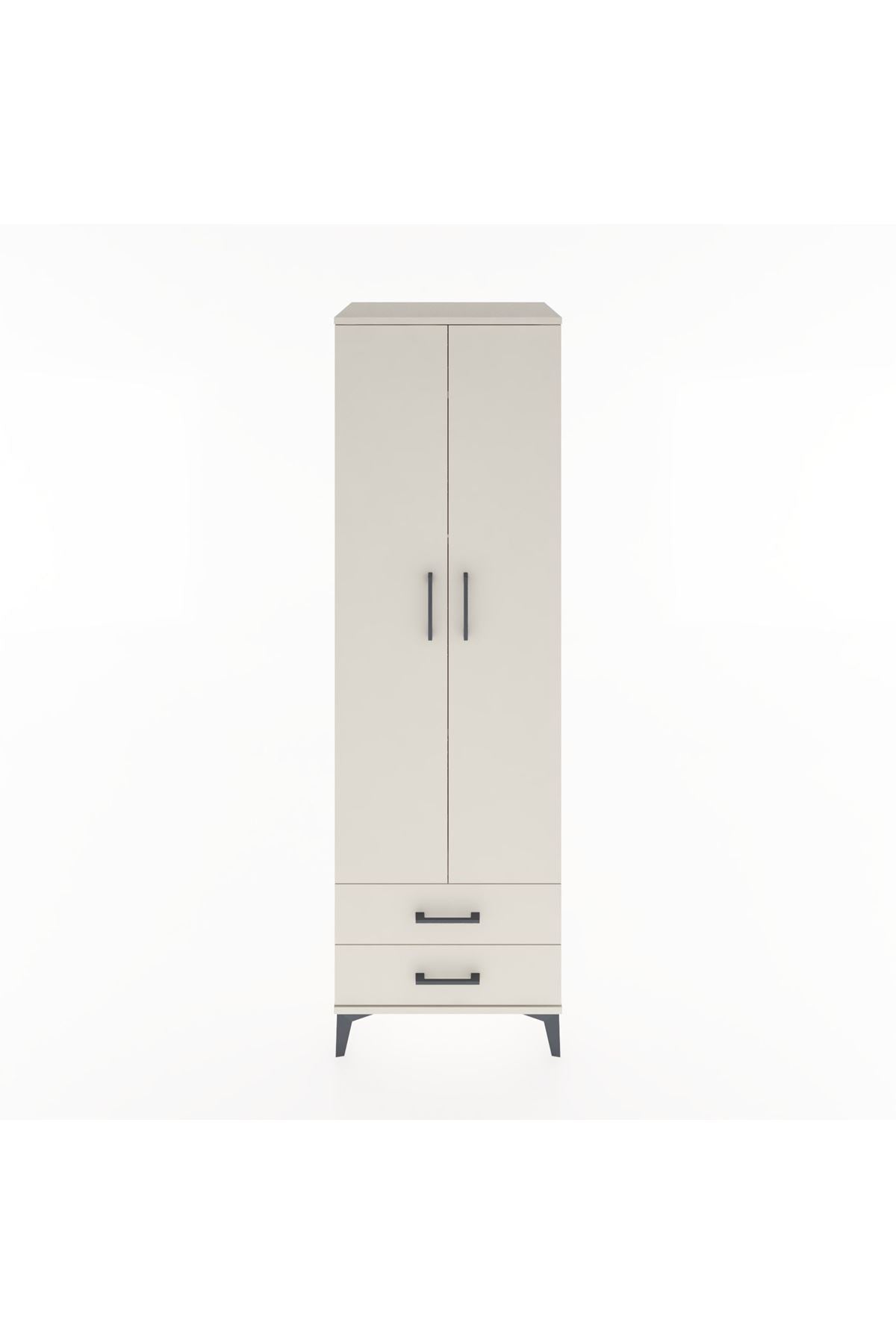 Hyperion Dolap 4 Raflı 2 Çekmeceli 2 Kapaklı 60x44x195 Aytaşı-Aytaşı