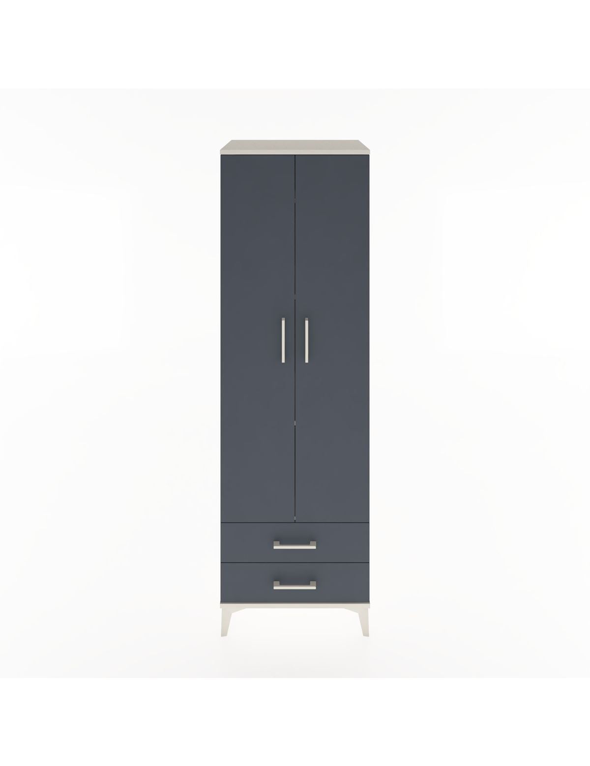 Hyperion Dolap 4 Raflı 2 Çekmeceli 2 Kapaklı 60x44x195 Aytaşı-Antrasit