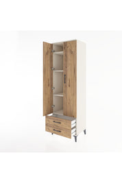 Hyperion Dolap 4 Raflı 2 Çekmeceli 2 Kapaklı 60x44x195 Aytaşı-Çam