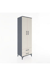 Hyperion Dolap 4 Raflı 2 Çekmeceli 2 Kapaklı 60x44x195 Antrasit-Aytaşı