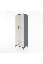 Hyperion Dolap 4 Raflı 2 Çekmeceli 2 Kapaklı 60x44x195 Antrasit-Aytaşı