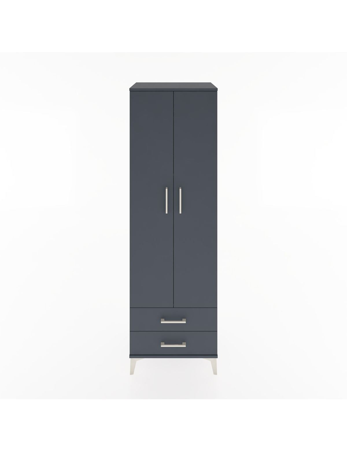 Hyperion Dolap 4 Raflı 2 Çekmeceli 2 Kapaklı 60x44x195 Antrasit-Antrasit