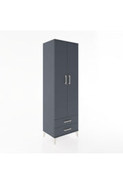 Hyperion Dolap 4 Raflı 2 Çekmeceli 2 Kapaklı 60x44x195 Antrasit-Antrasit