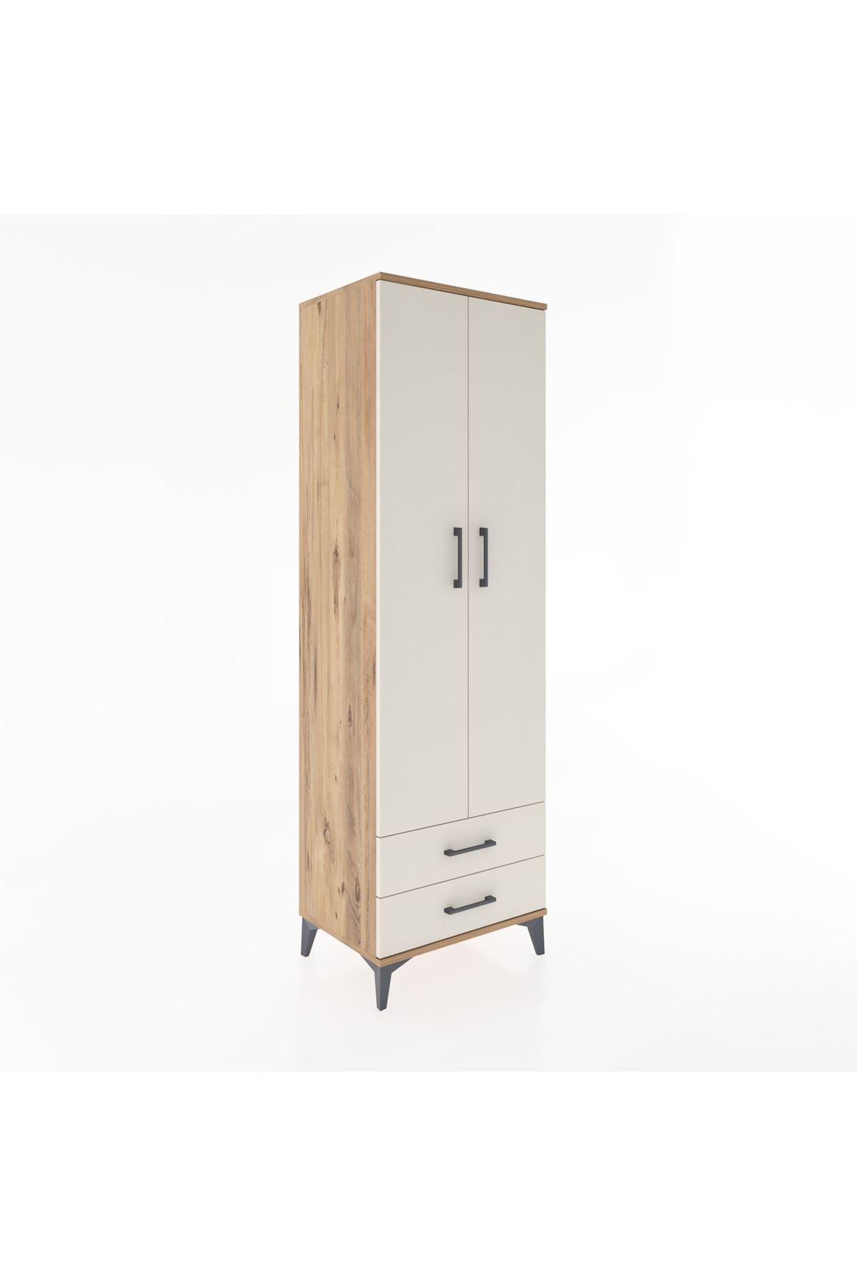 Hyperion Dolap 4 Raflı 2 Çekmeceli 2 Kapaklı 60x44x195 Çam-Aytaşı