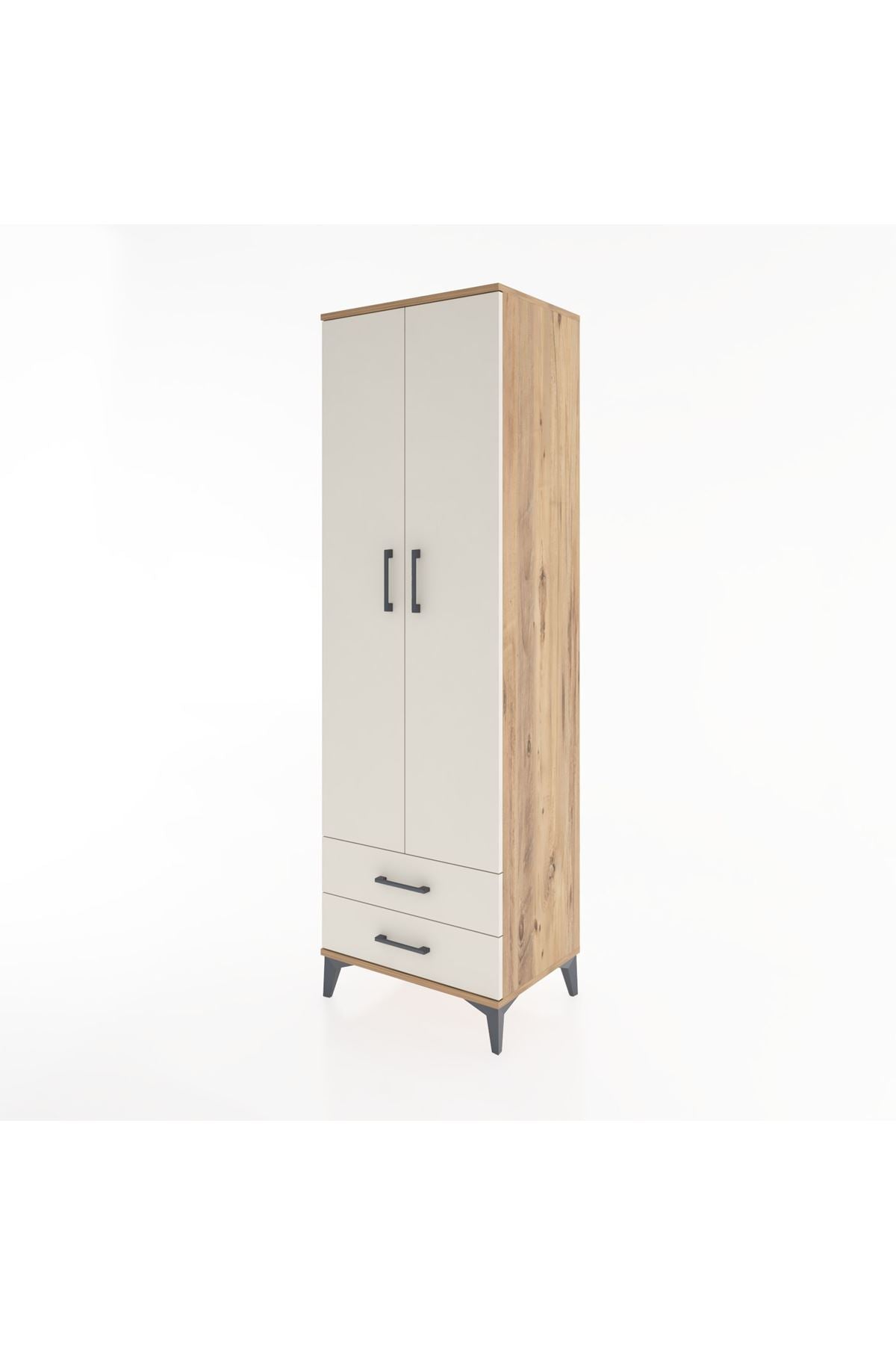 Hyperion Dolap 4 Raflı 2 Çekmeceli 2 Kapaklı 60x44x195 Çam-Aytaşı