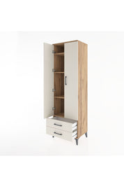 Hyperion Dolap 4 Raflı 2 Çekmeceli 2 Kapaklı 60x44x195 Çam-Aytaşı