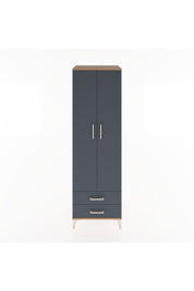 Hyperion Dolap 4 Raflı 2 Çekmeceli 2 Kapaklı 60x44x195 Çam-Antrasit