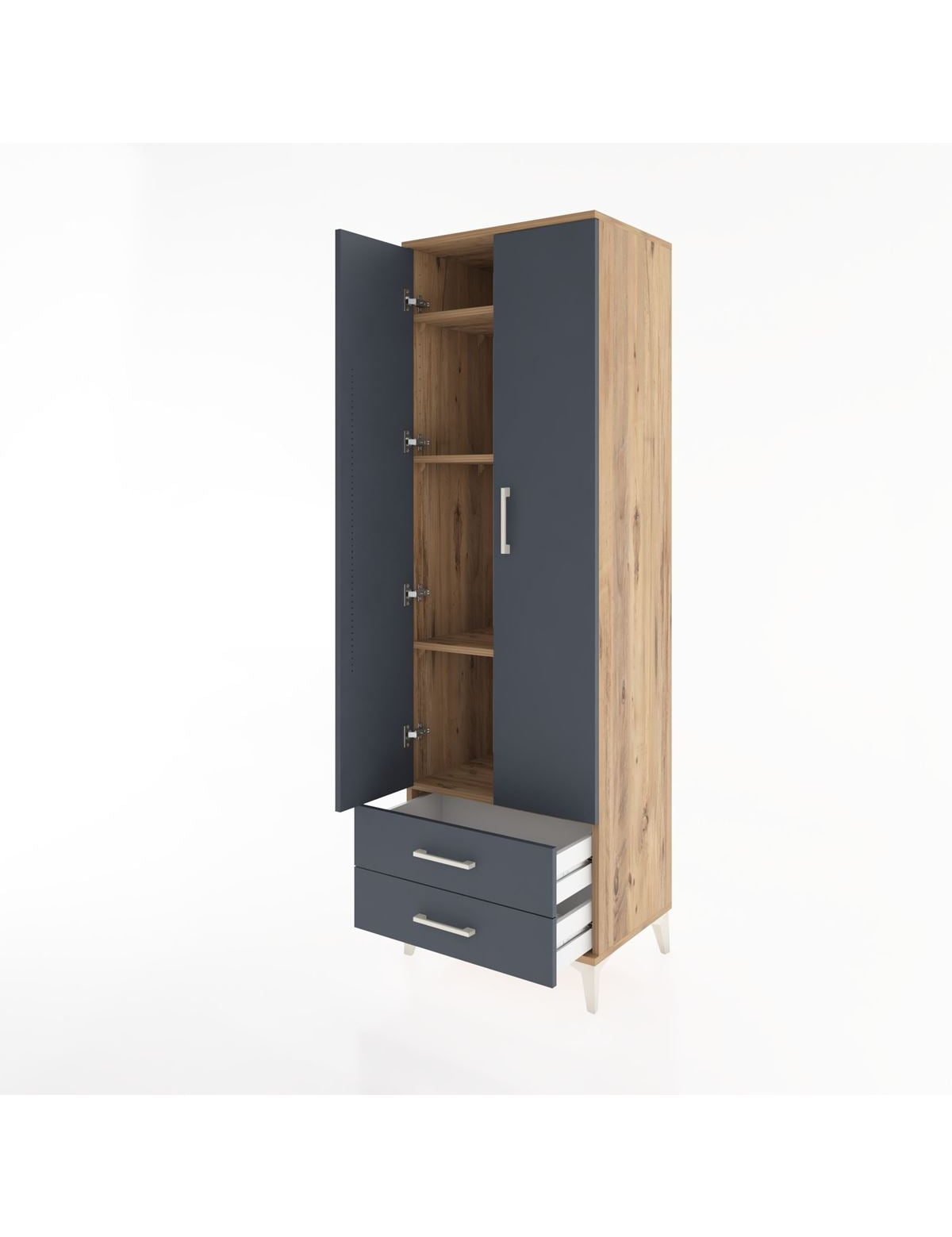 Hyperion Dolap 4 Raflı 2 Çekmeceli 2 Kapaklı 60x44x195 - S59M101V8B