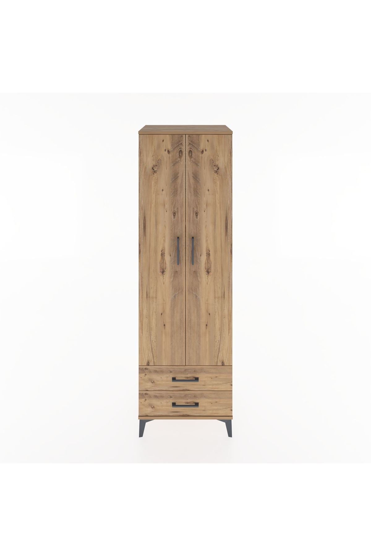 Hyperion Dolap 4 Raflı 2 Çekmeceli 2 Kapaklı 60x44x195 Çam-Çam