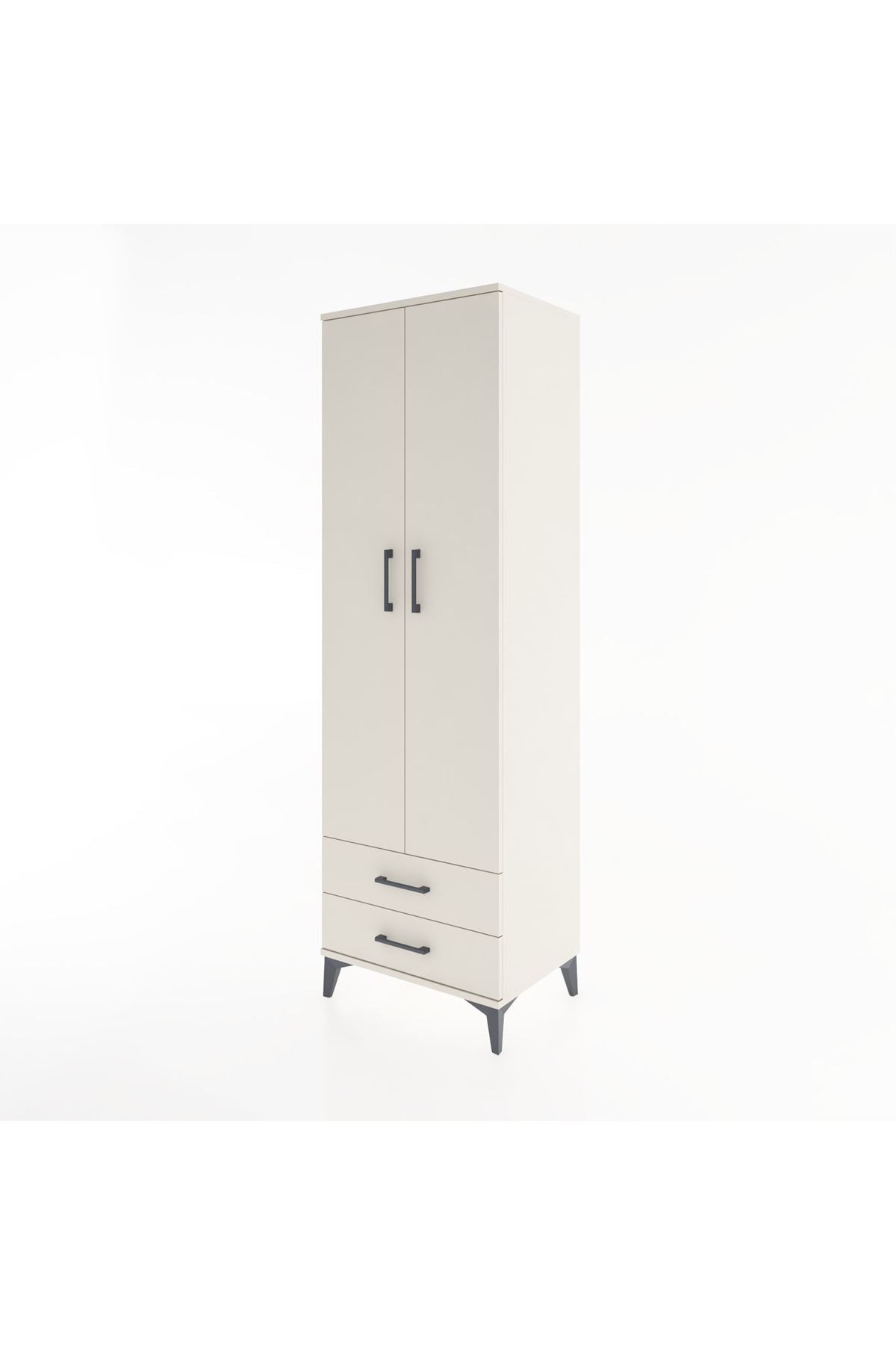 Hyperion Dolap 2 Raflı 2 Çekmeceli Tek Askılı 60x44x195 Aytaşı-Aytaşı