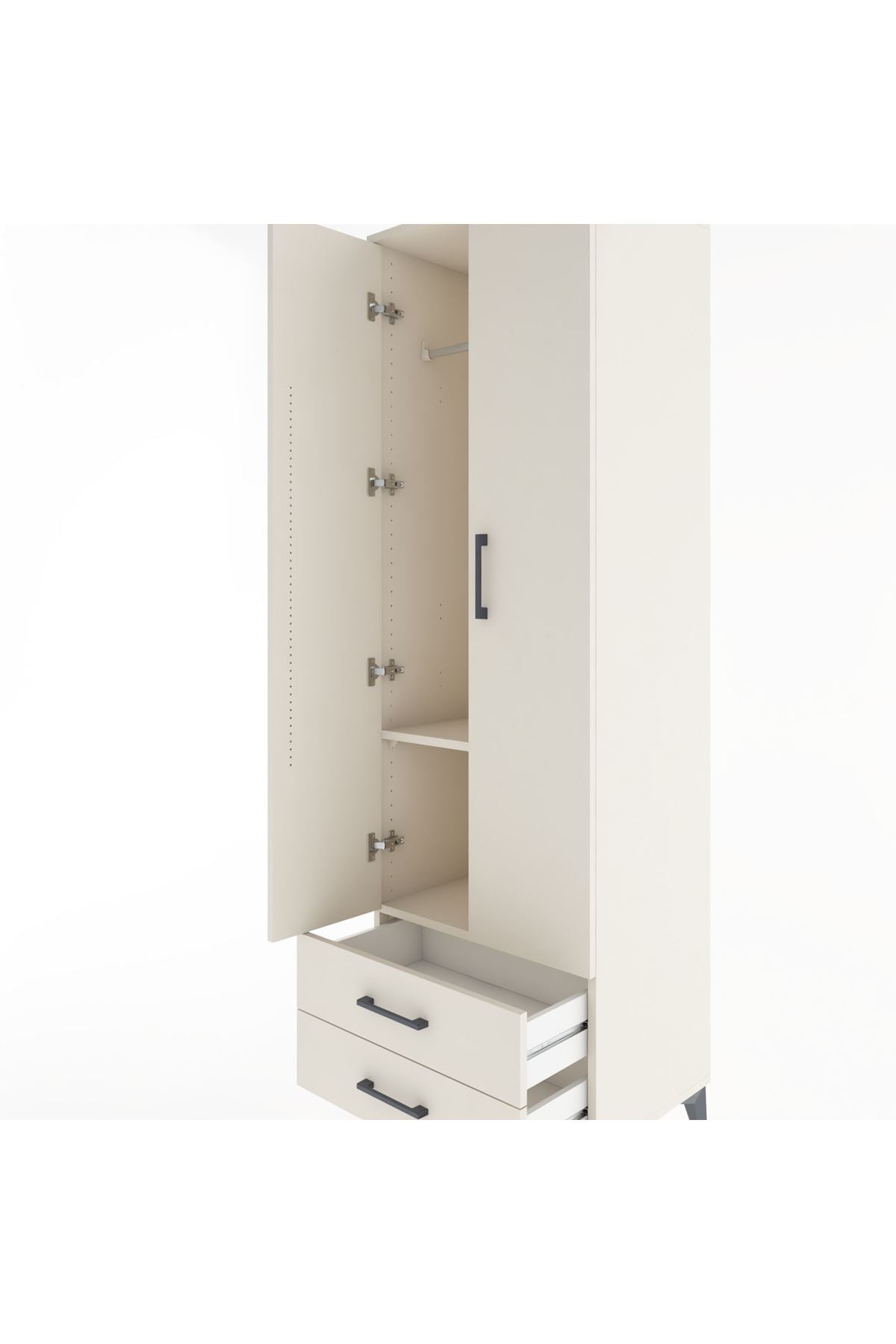 Hyperion Dolap 2 Raflı 2 Çekmeceli Tek Askılı 60x44x195 Aytaşı-Aytaşı