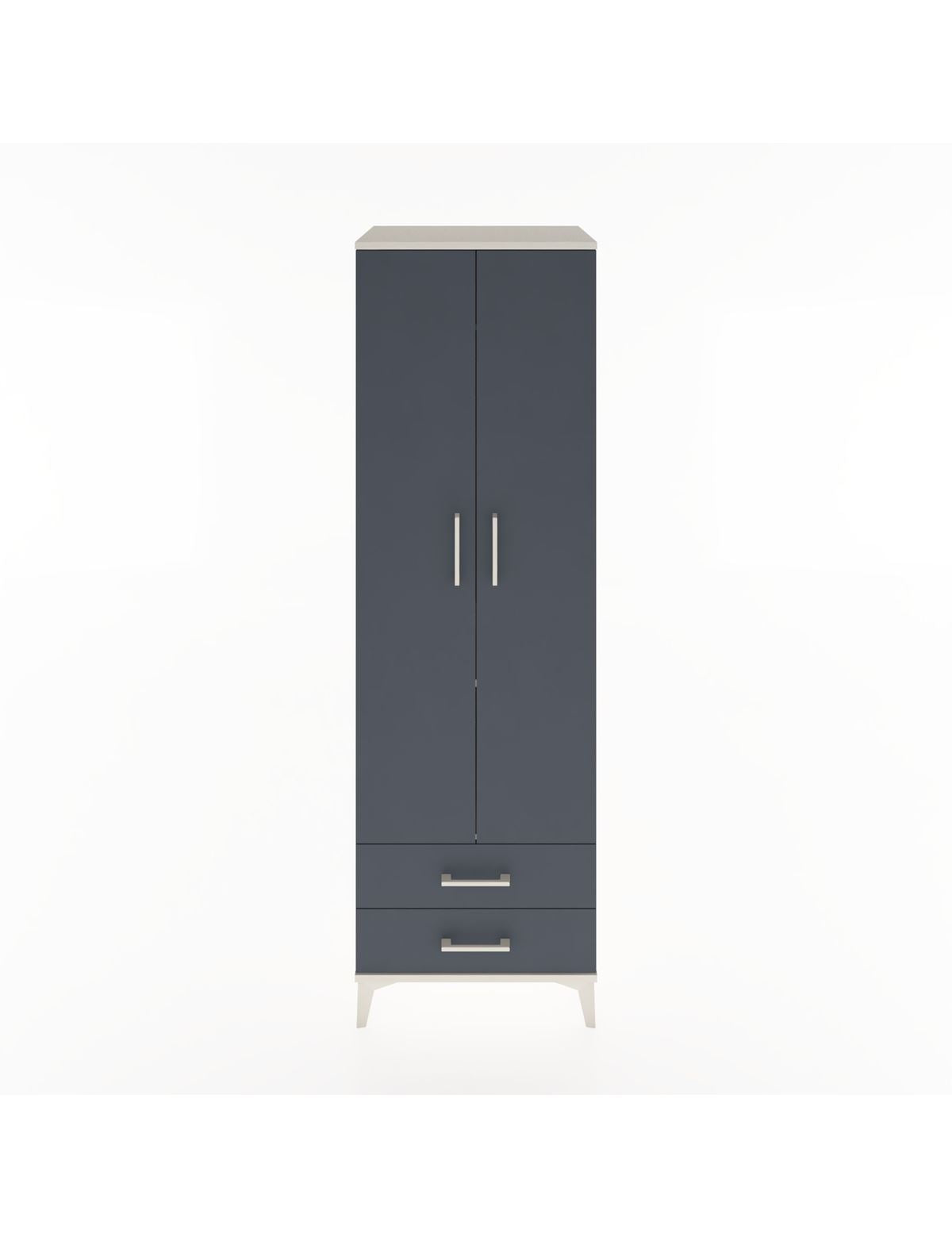 Hyperion Dolap 2 Raflı 2 Çekmeceli Tek Askılı 60x44x195 Aytaşı-Antrasit