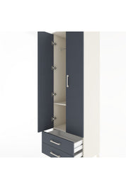 Hyperion Dolap 2 Raflı 2 Çekmeceli Tek Askılı 60x44x195 Aytaşı-Antrasit