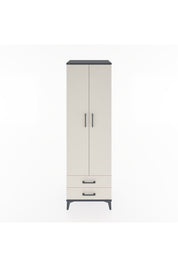 Hyperion Dolap 2 Raflı 2 Çekmeceli Tek Askılı 60x44x195 Antrasit-Aytaşı
