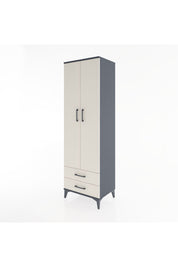 Hyperion Dolap 2 Raflı 2 Çekmeceli Tek Askılı 60x44x195 Antrasit-Aytaşı