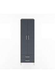 Hyperion Dolap 2 Raflı 2 Çekmeceli Tek Askılı 60x44x195 Antrasit-Antrasit