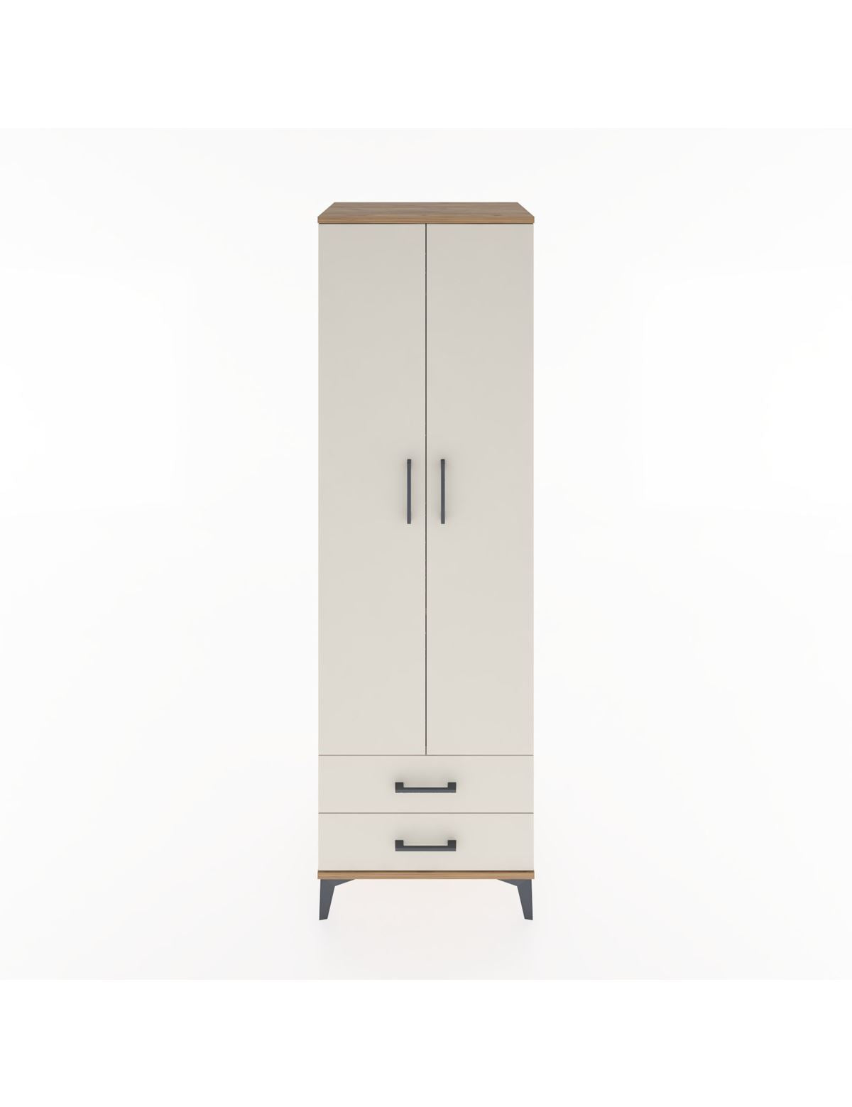 Hyperion Dolap 2 Raflı 2 Çekmeceli Tek Askılı 60x44x195 Çam-Aytaşı