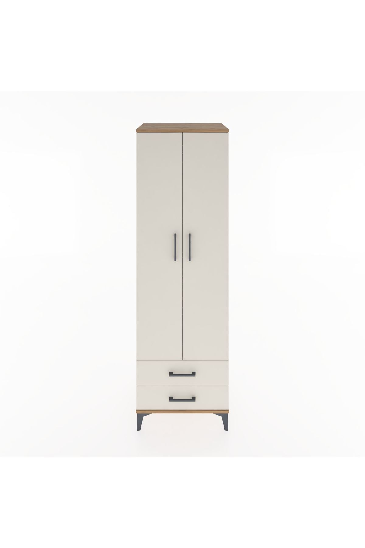 Hyperion Dolap 2 Raflı 2 Çekmeceli Tek Askılı 60x44x195 Çam-Aytaşı