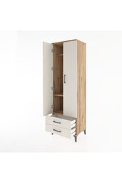 Hyperion Dolap 2 Raflı 2 Çekmeceli Tek Askılı 60x44x195 Çam-Aytaşı