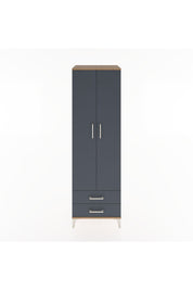 Hyperion Dolap 2 Raflı 2 Çekmeceli Tek Askılı 60x44x195 Çam-Antrasit