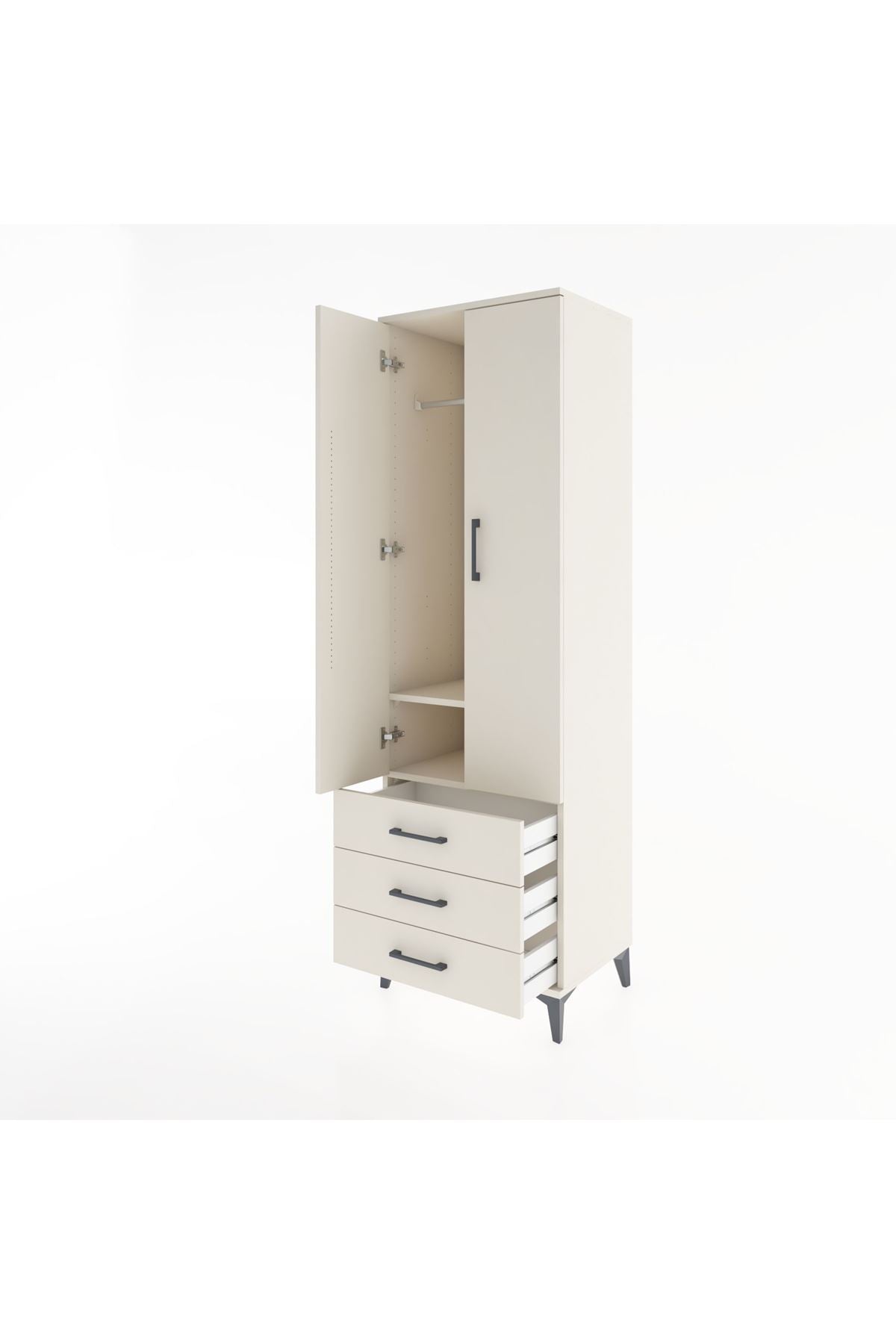 Hyperion Dolap 2 Raflı 3 Çekmeceli Tek Askılı 60x44x195 Aytaşı-Aytaşı