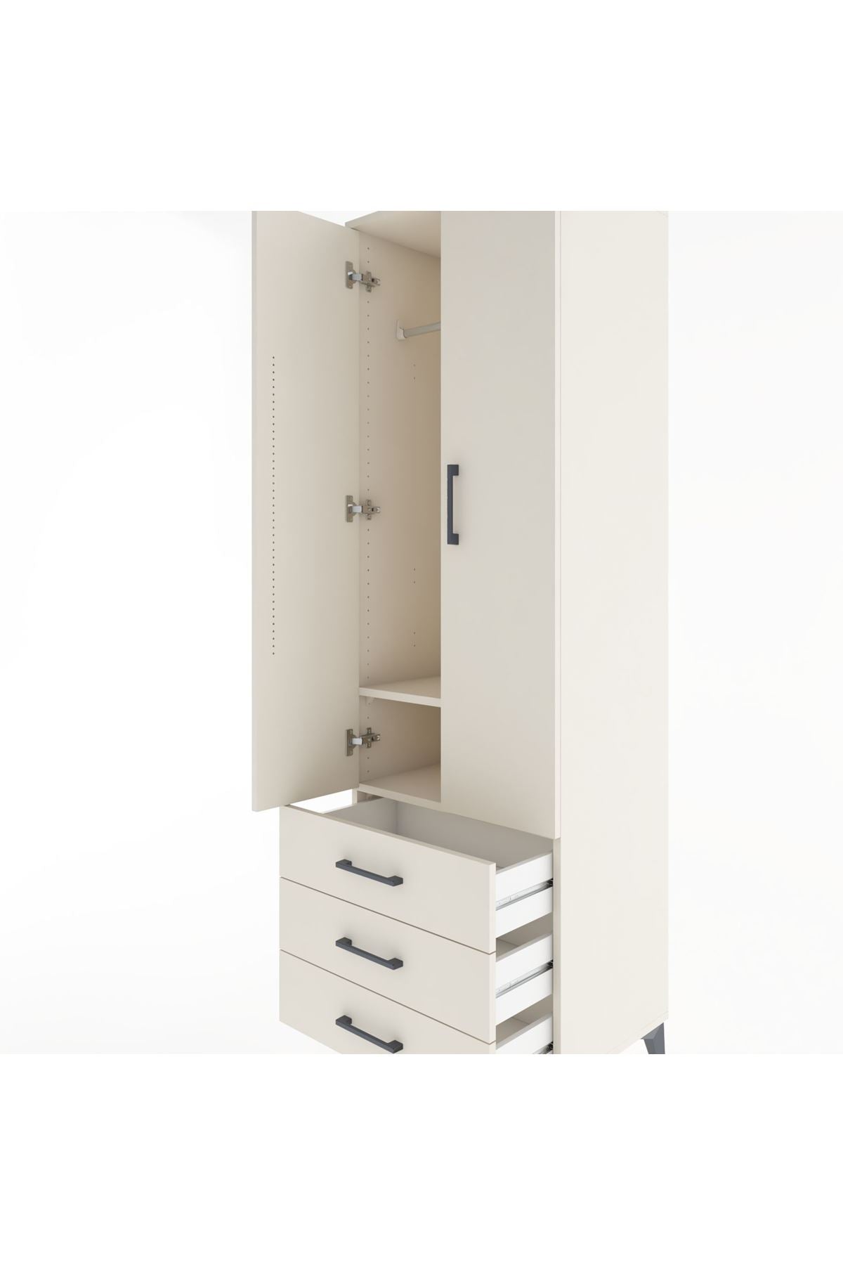 Hyperion Dolap 2 Raflı 3 Çekmeceli Tek Askılı 60x44x195 Aytaşı-Aytaşı