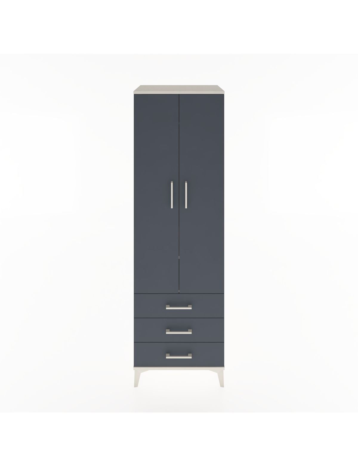 Hyperion Dolap 2 Raflı 3 Çekmeceli Tek Askılı 60x44x195 Aytaşı-Antrasit