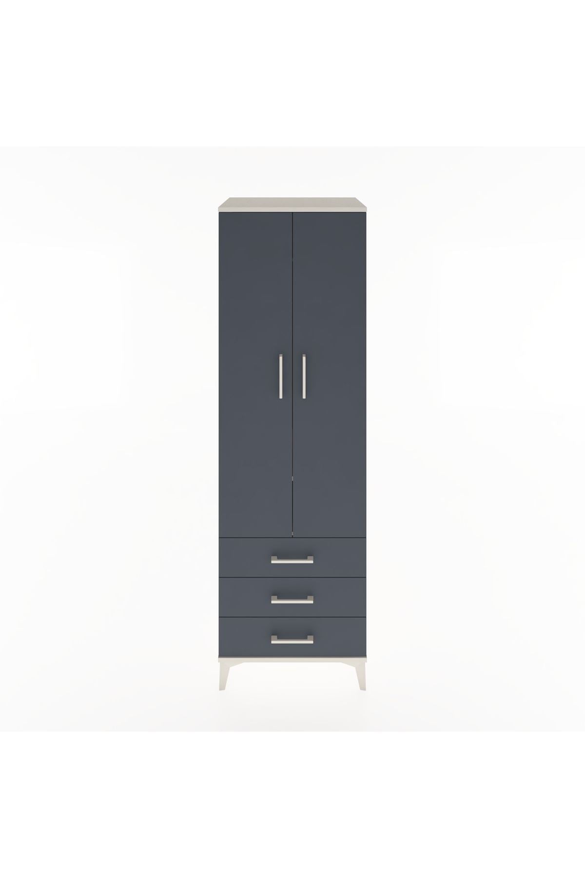 Hyperion Dolap 2 Raflı 3 Çekmeceli Tek Askılı 60x44x195 Aytaşı-Antrasit