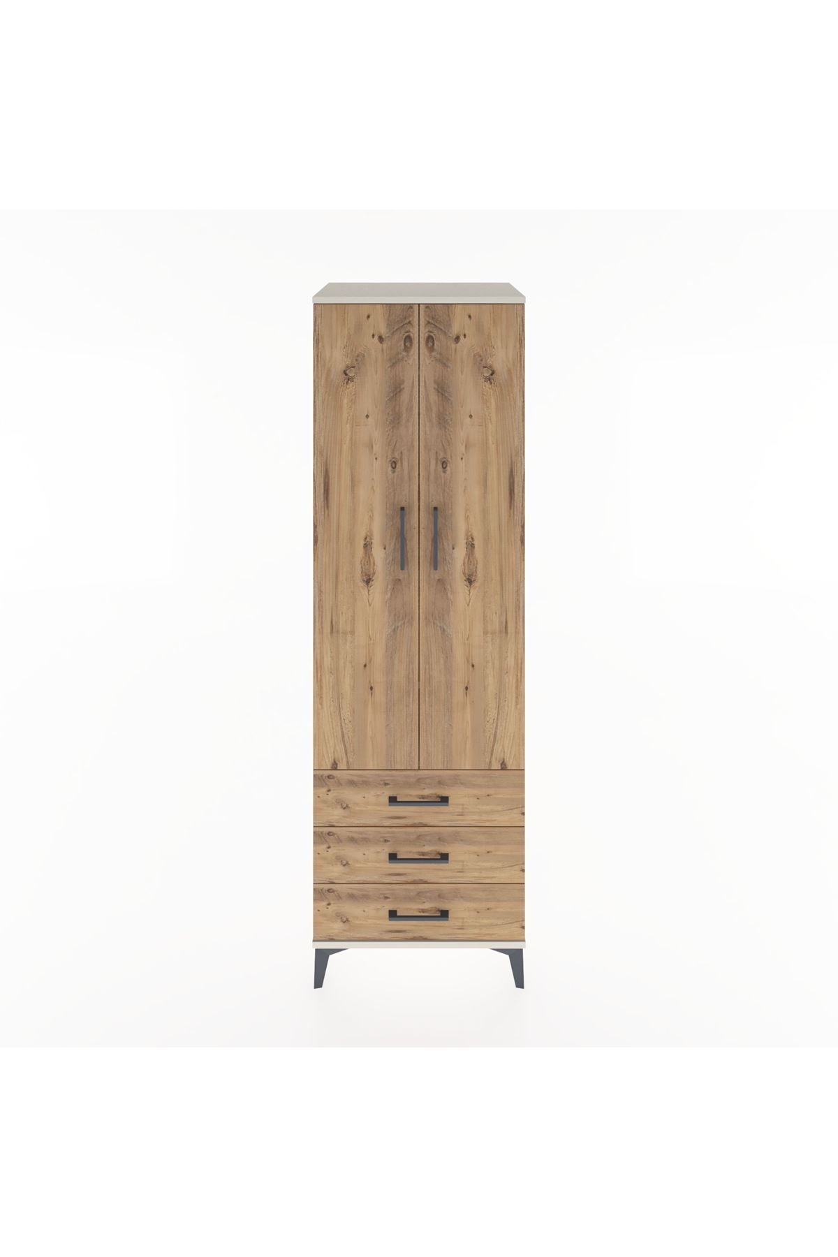 Hyperion Dolap 2 Raflı 3 Çekmeceli Tek Askılı 60x44x195 Aytaşı-Çam